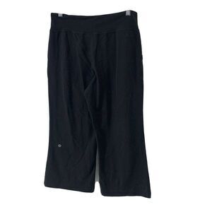 Lululemon Black Wide Leg Sweat Pants Cropped 4